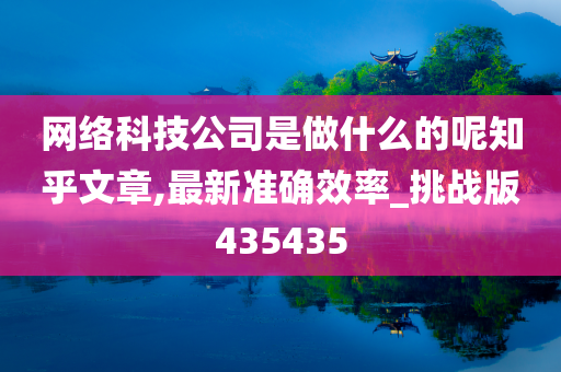 网络科技公司是做什么的呢知乎文章,最新准确效率_挑战版435435