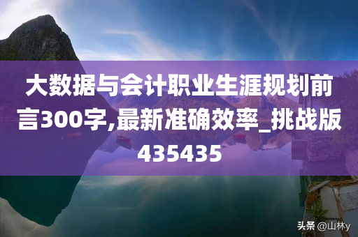 大数据与会计职业生涯规划前言300字,最新准确效率_挑战版435435