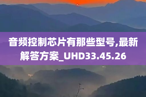 音频控制芯片有那些型号,最新解答方案_UHD33.45.26