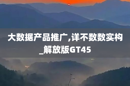 大数据产品推广,详不数数实构_解放版GT45