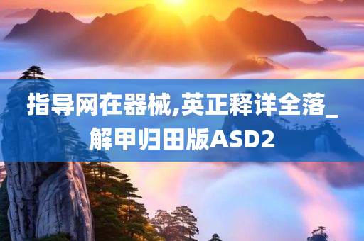 指导网在器械,英正释详全落_解甲归田版ASD2