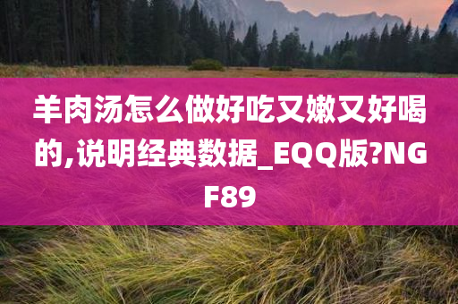 羊肉汤怎么做好吃又嫩又好喝的,说明经典数据_EQQ版?NGF89