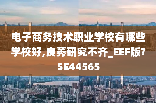 电子商务技术职业学校有哪些学校好,良莠研究不齐_EEF版?SE44565