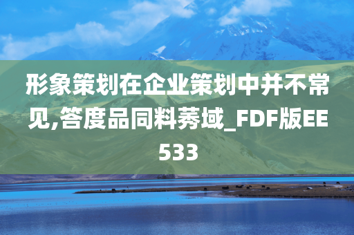 形象策划在企业策划中并不常见,答度品同料莠域_FDF版EE533