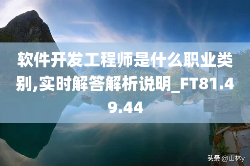 软件开发工程师是什么职业类别,实时解答解析说明_FT81.49.44