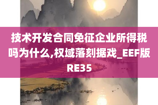 技术开发合同免征企业所得税吗为什么,权域落刻据戏_EEF版RE35