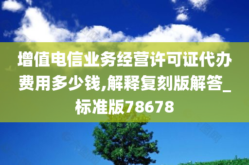 增值电信业务经营许可证代办费用多少钱,解释复刻版解答_标准版78678