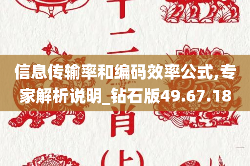 信息传输率和编码效率公式,专家解析说明_钻石版49.67.18