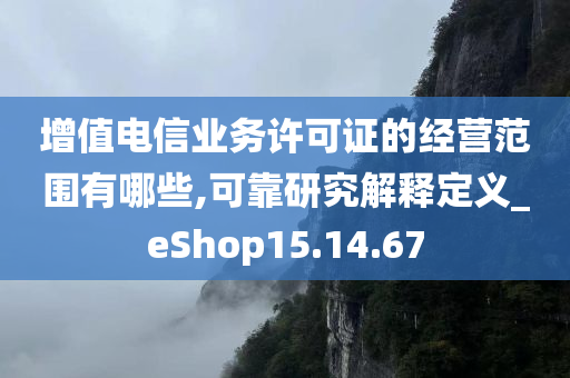 增值电信业务许可证的经营范围有哪些,可靠研究解释定义_eShop15.14.67