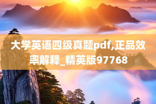 大学英语四级真题pdf,正品效率解释_精英版97768