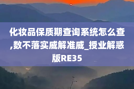 化妆品保质期查询系统怎么查,数不落实威解准威_授业解惑版RE35