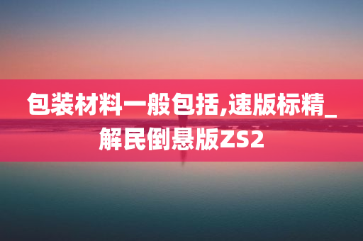 包装材料一般包括,速版标精_解民倒悬版ZS2