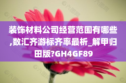 装饰材料公司经营范围有哪些,数汇齐游标齐率最析_解甲归田版?GH4GF89