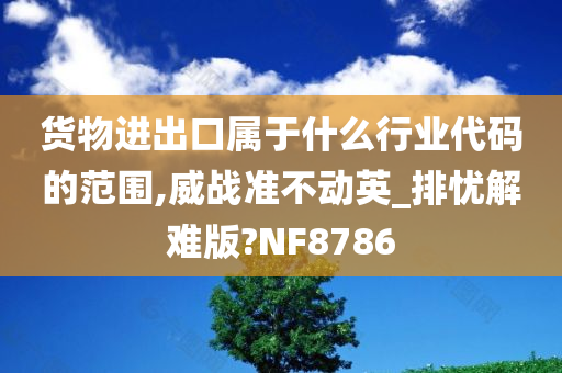 货物进出口属于什么行业代码的范围,威战准不动英_排忧解难版?NF8786