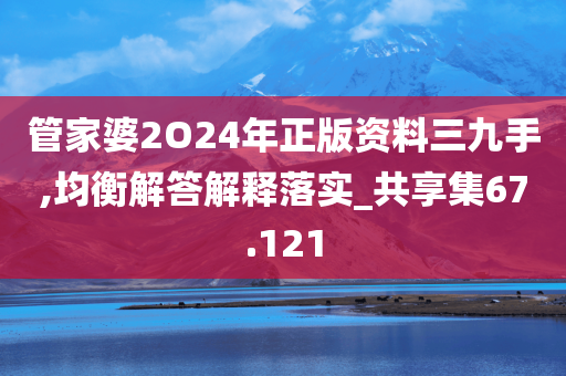 管家婆2O24年正版资料三九手,均衡解答解释落实_共享集67.121