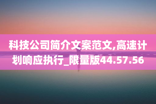 科技公司简介文案范文,高速计划响应执行_限量版44.57.56