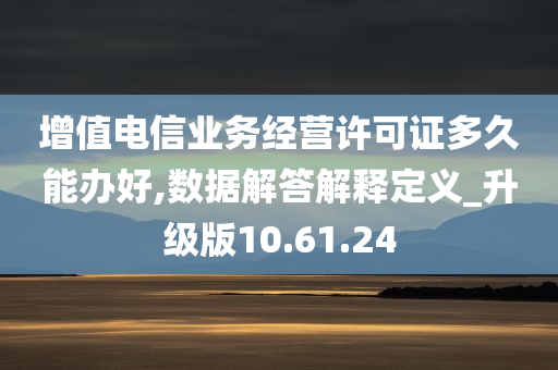 增值电信业务经营许可证多久能办好,数据解答解释定义_升级版10.61.24