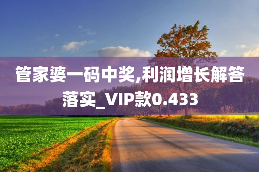 管家婆一码中奖,利润增长解答落实_VIP款0.433