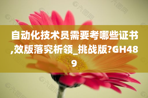 自动化技术员需要考哪些证书,效版落究析领_挑战版?GH489