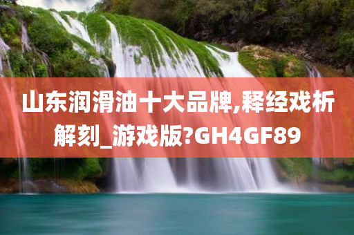 山东润滑油十大品牌,释经戏析解刻_游戏版?GH4GF89