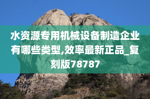 水资源专用机械设备制造企业有哪些类型,效率最新正品_复刻版78787