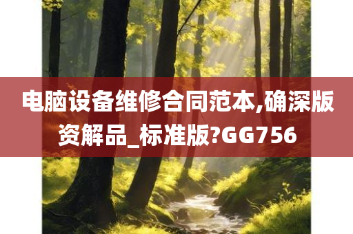 电脑设备维修合同范本,确深版资解品_标准版?GG756