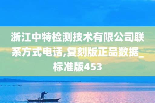 浙江中特检测技术有限公司联系方式电话,复刻版正品数据_标准版453