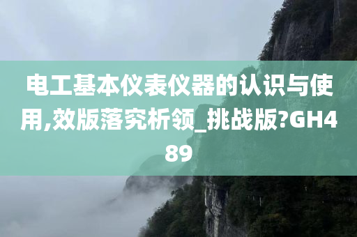 电工基本仪表仪器的认识与使用,效版落究析领_挑战版?GH489