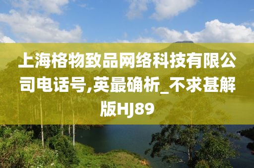 上海格物致品网络科技有限公司电话号,英最确析_不求甚解版HJ89