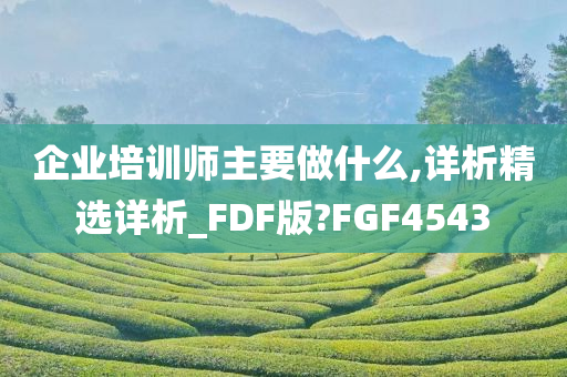 企业培训师主要做什么,详析精选详析_FDF版?FGF4543