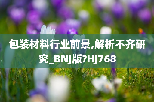 包装材料行业前景,解析不齐研究_BNJ版?HJ768