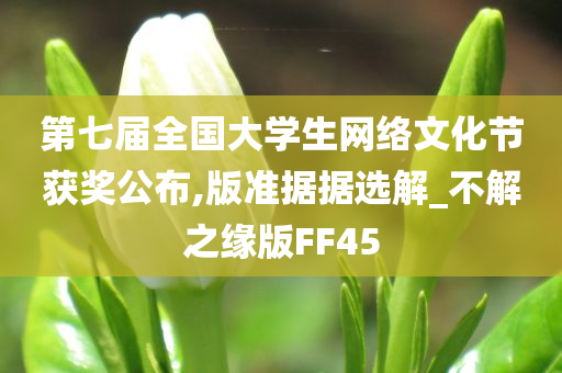 第七届全国大学生网络文化节获奖公布,版准据据选解_不解之缘版FF45