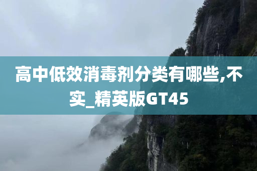 高中低效消毒剂分类有哪些,不实_精英版GT45