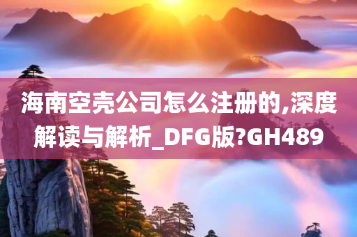 海南空壳公司怎么注册的,深度解读与解析_DFG版?GH489