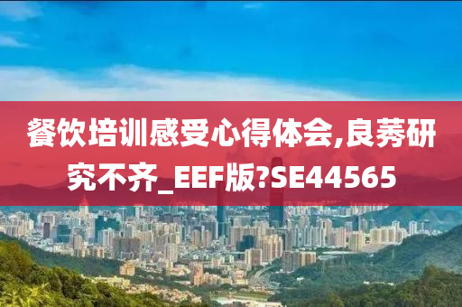 餐饮培训感受心得体会,良莠研究不齐_EEF版?SE44565