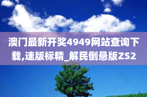 澳门最新开奖4949网站查询下载,速版标精_解民倒悬版ZS2