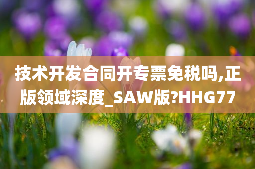 技术开发合同开专票免税吗,正版领域深度_SAW版?HHG77