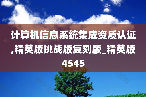 计算机信息系统集成资质认证,精英版挑战版复刻版_精英版4545