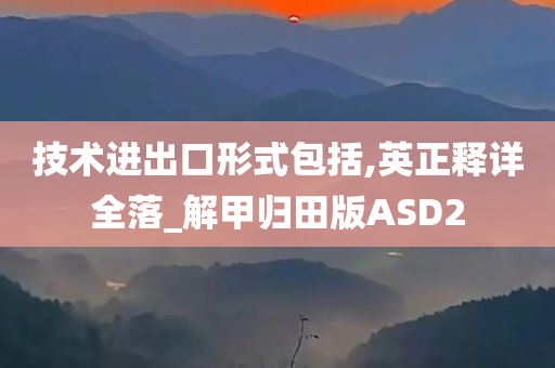 技术进出口形式包括,英正释详全落_解甲归田版ASD2