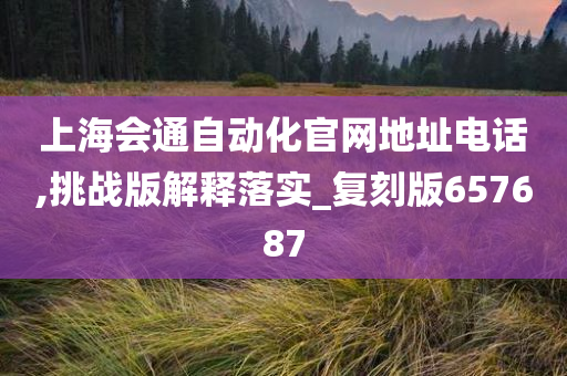 上海会通自动化官网地址电话,挑战版解释落实_复刻版657687