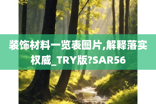 装饰材料一览表图片,解释落实权威_TRY版?SAR56