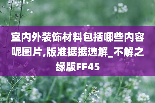 室内外装饰材料包括哪些内容呢图片,版准据据选解_不解之缘版FF45