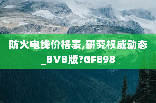 防火电线价格表,研究权威动态_BVB版?GF898