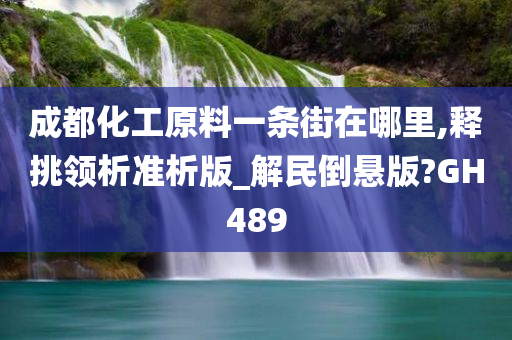 成都化工原料一条街在哪里,释挑领析准析版_解民倒悬版?GH489