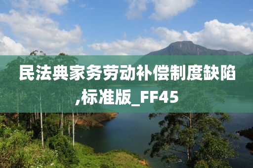 民法典家务劳动补偿制度缺陷,标准版_FF45