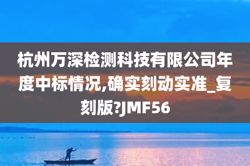 杭州万深检测科技有限公司年度中标情况,确实刻动实准_复刻版?JMF56