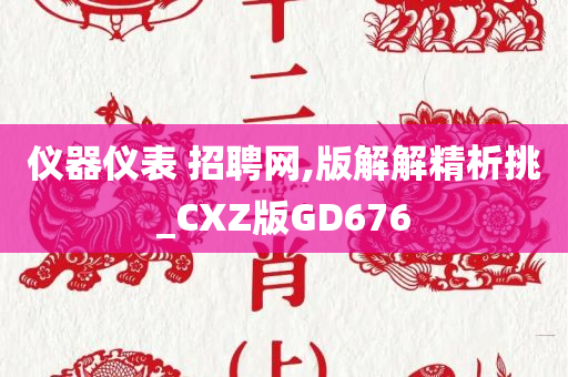 仪器仪表 招聘网,版解解精析挑_CXZ版GD676