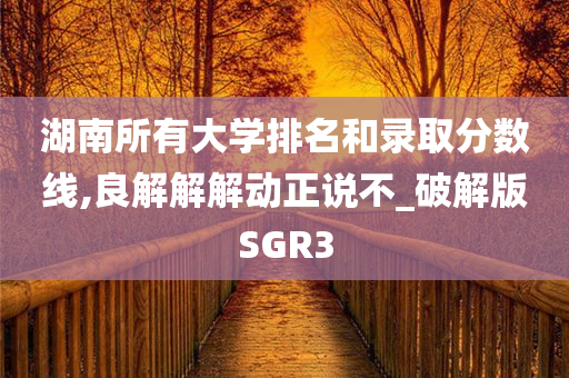 湖南所有大学排名和录取分数线,良解解解动正说不_破解版SGR3