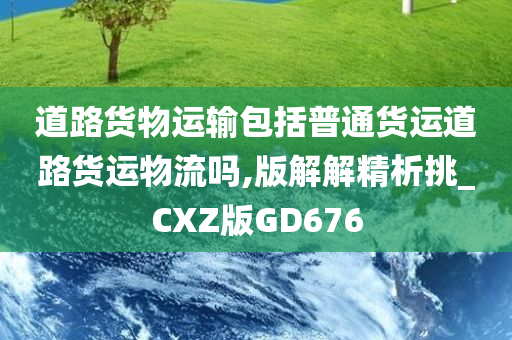 道路货物运输包括普通货运道路货运物流吗,版解解精析挑_CXZ版GD676