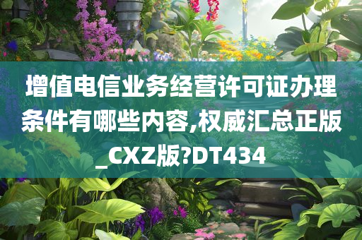 增值电信业务经营许可证办理条件有哪些内容,权威汇总正版_CXZ版?DT434